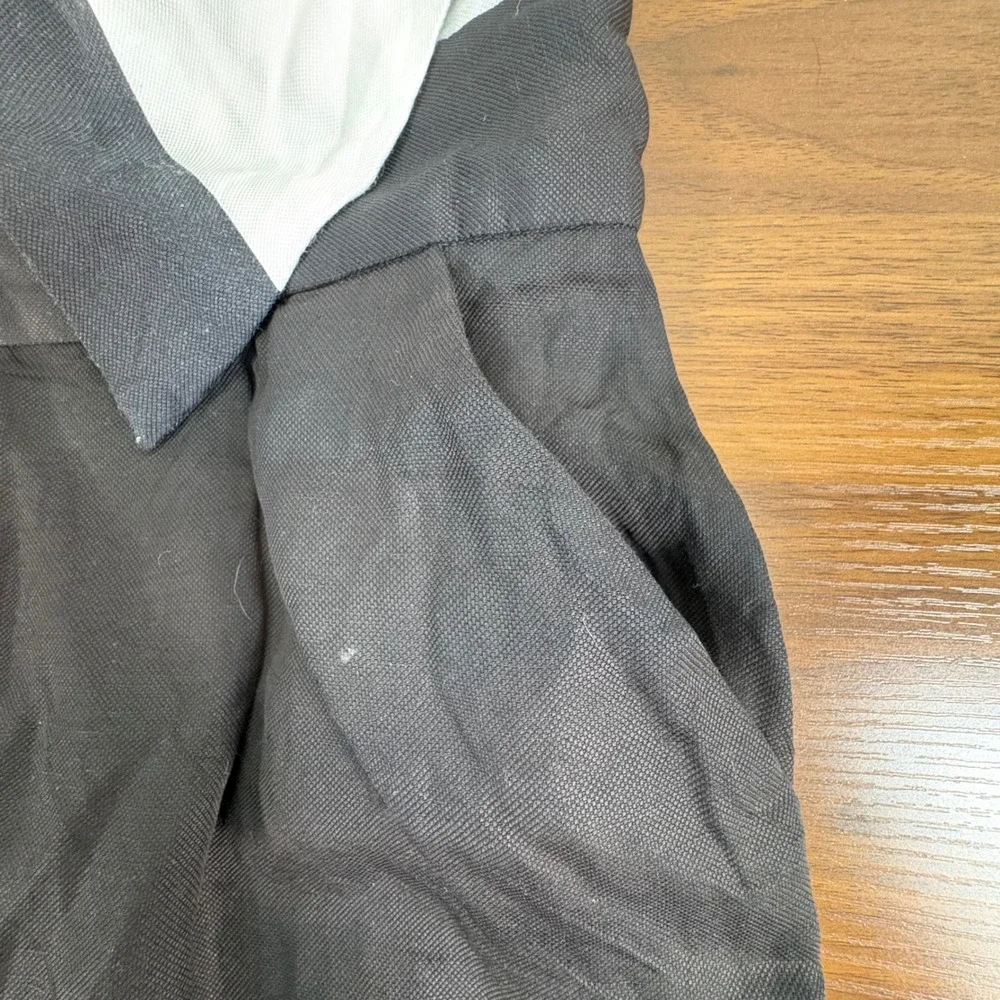 Bardot Black White Bow Front Wide Leg Jumpsuit‎ Size 4 XS 53208PB Linen Blend